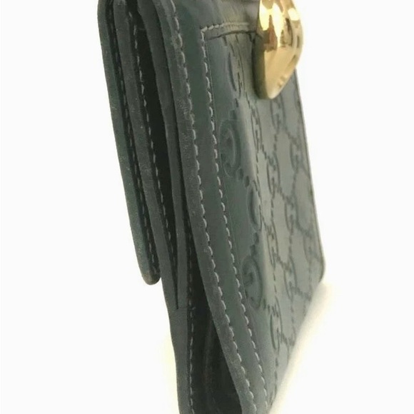 Gucci Vintage Guccissima GG Embossed Leather Bifold Wallet – Green - Picture 12 of 15